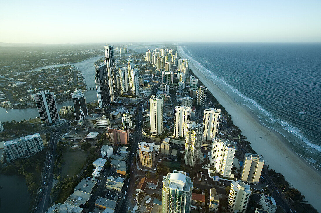 View of Surfers Paradise from the top of Q1 building,  Gold Coast,  Australia
