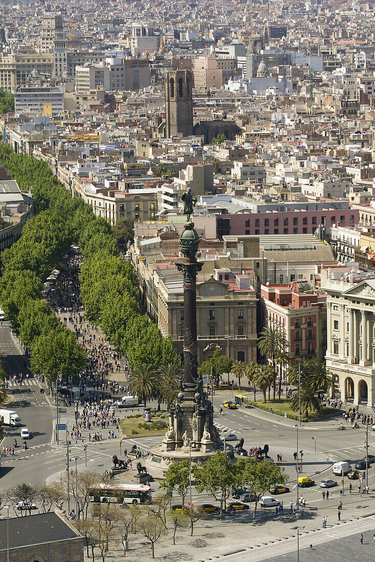 Estatua de Colón y Ramblas. Barcelona