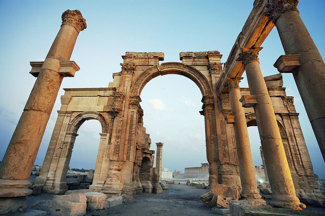 Ruins of the old Greco-roman city of Palmyra,  Syria