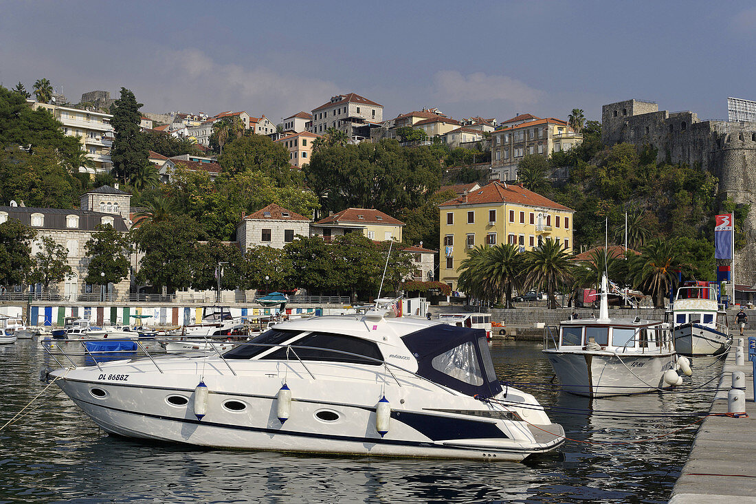 Herceg Novi, harbour, marina, old town, Herceg Novi Bay, Adriatic coast, Montenegro