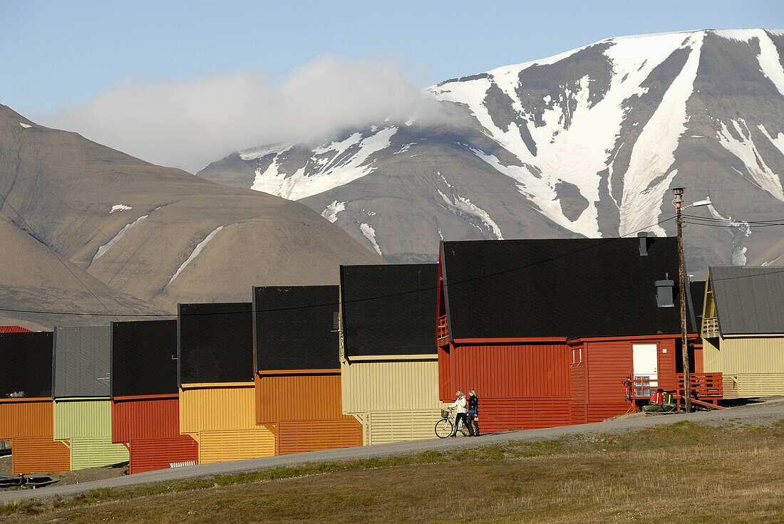 Colourful houses in Longyearbyen,  Spitsbergen,  Svalbard,  Norway