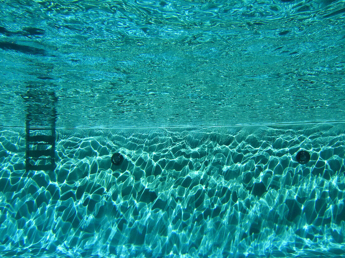 underwater shot of a swimming pool.