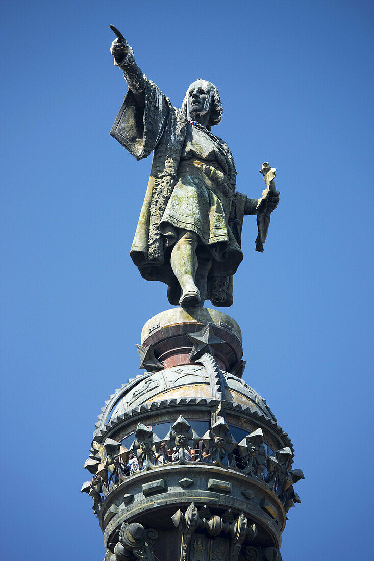 Christopher Columbus points to the New Land,  Barcelona,  Spain