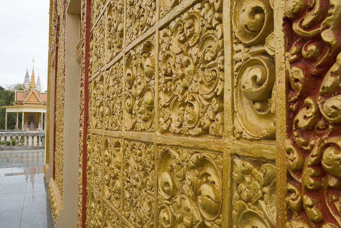 Detail des Tempel Prasat Nokor Vimean Sour, Udong, Provinz Phnom Penh, Kambodscha, Asien
