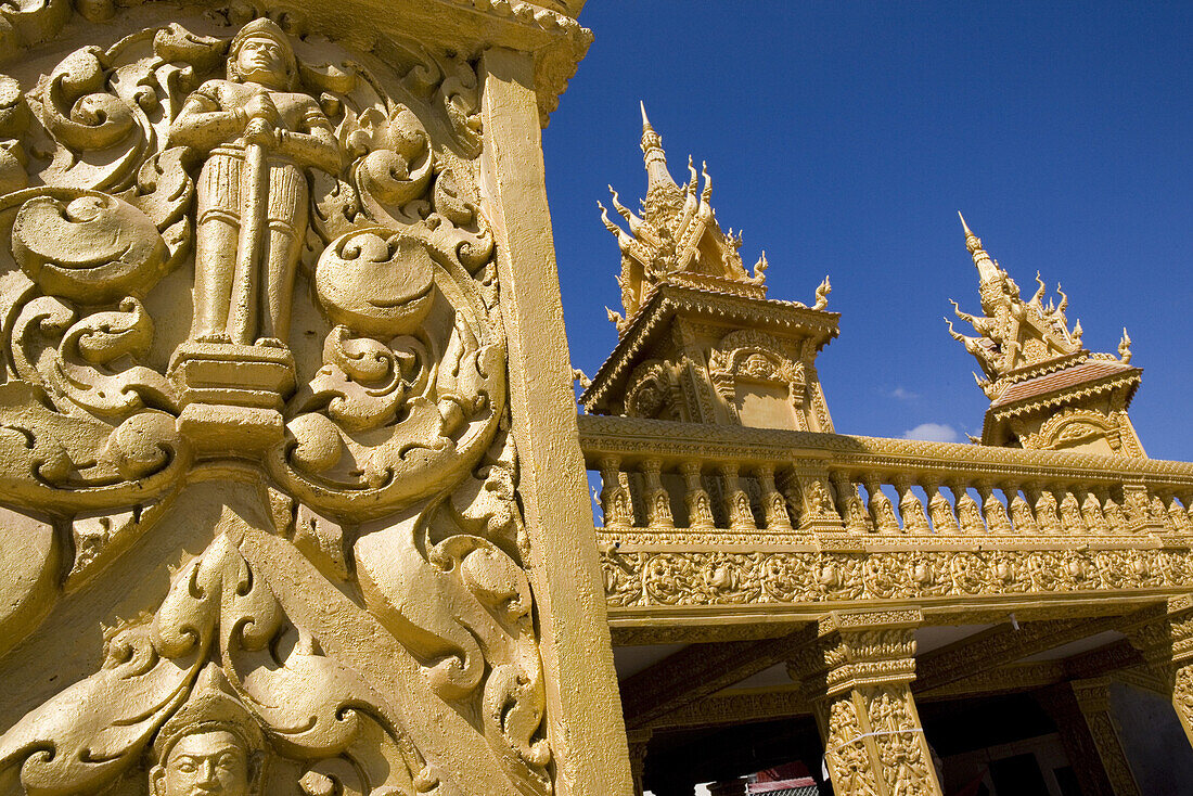 Buddhistische Ornamente eines Tempels nördlich von Phnom Penh, Kambodscha, Asien