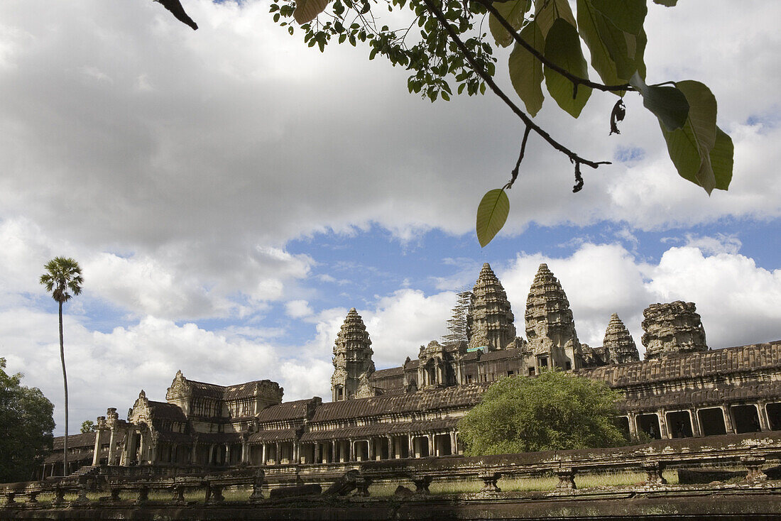 Temple Angkor Wat under clouded sky, Siem Reap Province, Cambodia, Asia