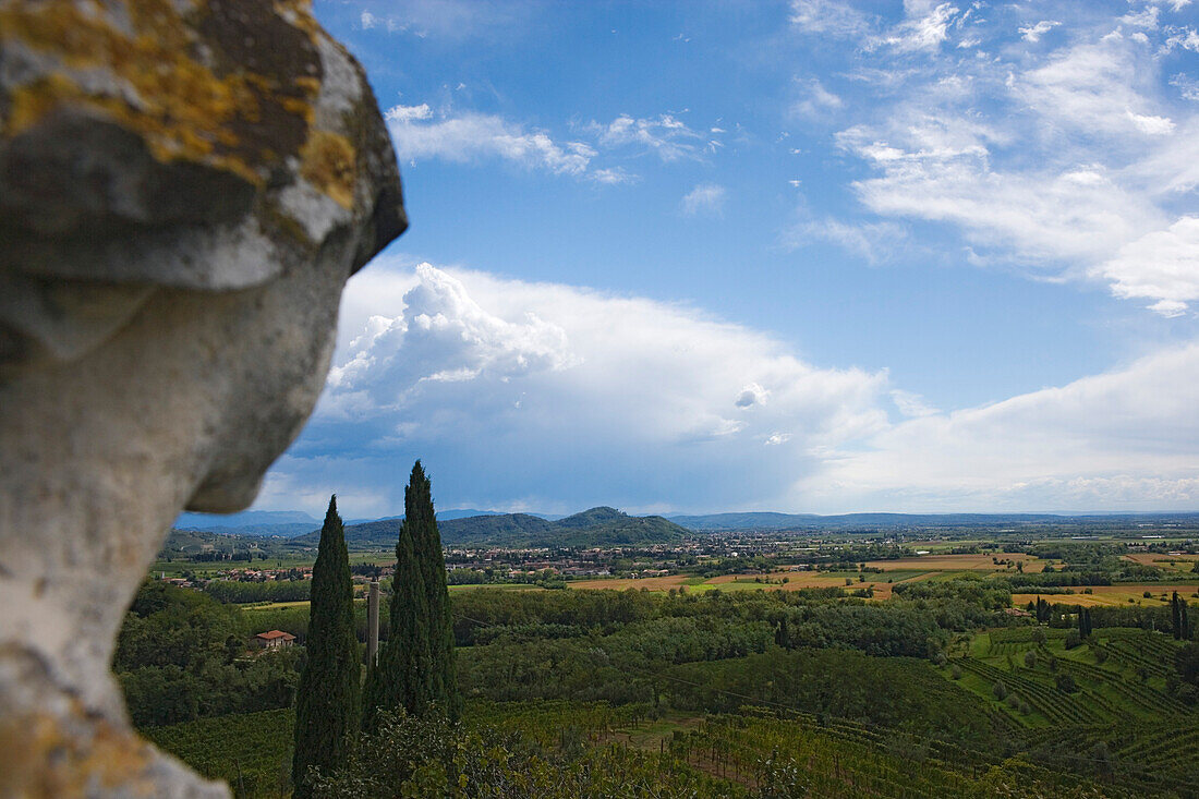 View from the rose garden in Rosazzo abbey, Friuli-Venezia Giulia, Italy