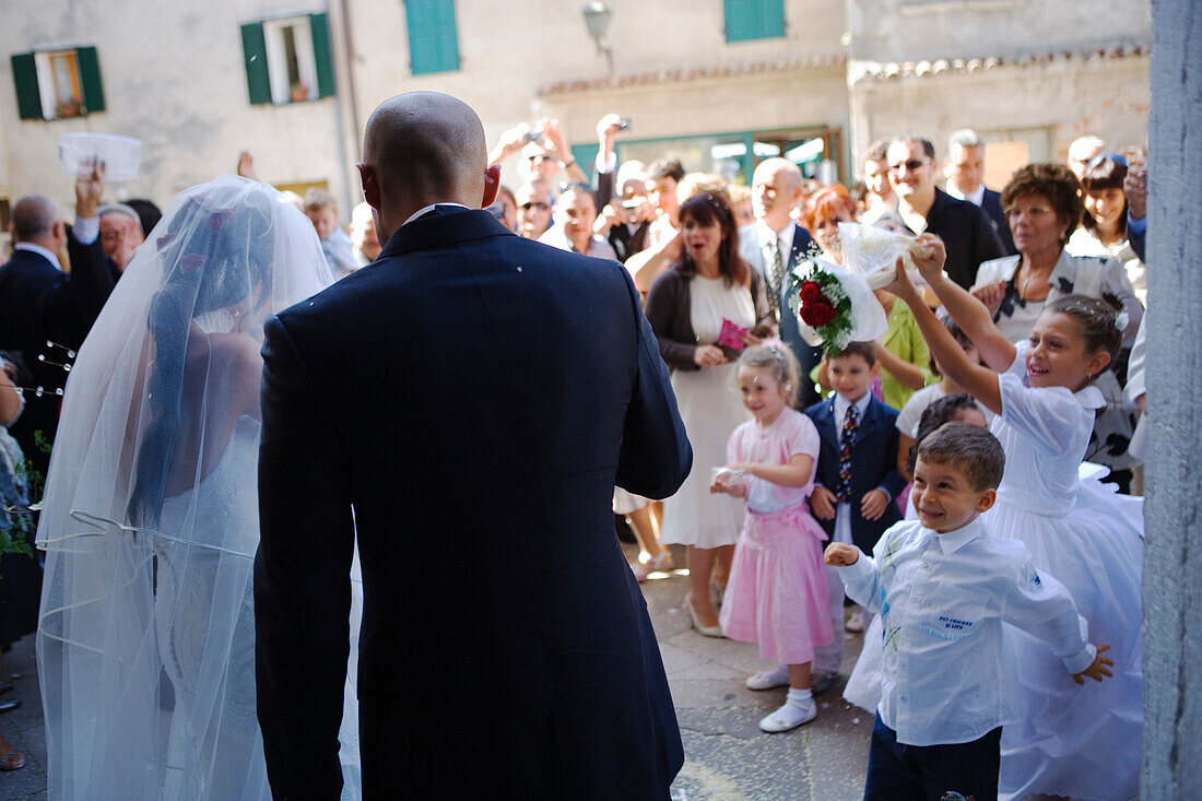 Hochzeit im Dom von Grado, Provinz Udine, Friaul-Julisch Venetien, Italien