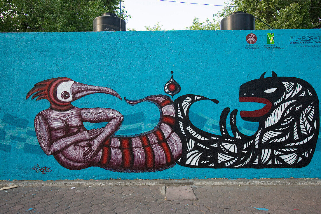 Mural in the district of Alameda, Mexico City, Mexico D.F., Mexico