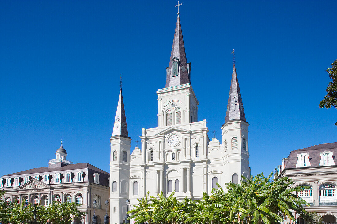 St. Louis Kathedrale am Jackson Square, French Quarter, New Orleans, Louisiana, Vereinigte Staaten, USA
