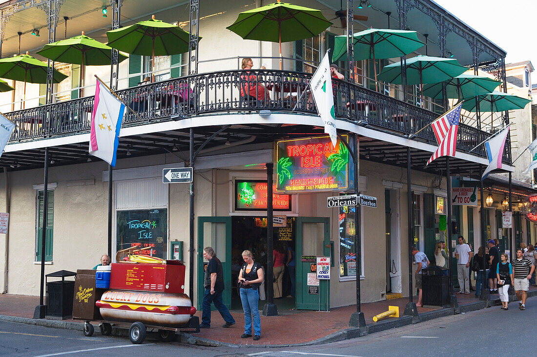 Bourbon street, French Quarter, New Orleans, Louisiana, Vereinigte Staaten, USA