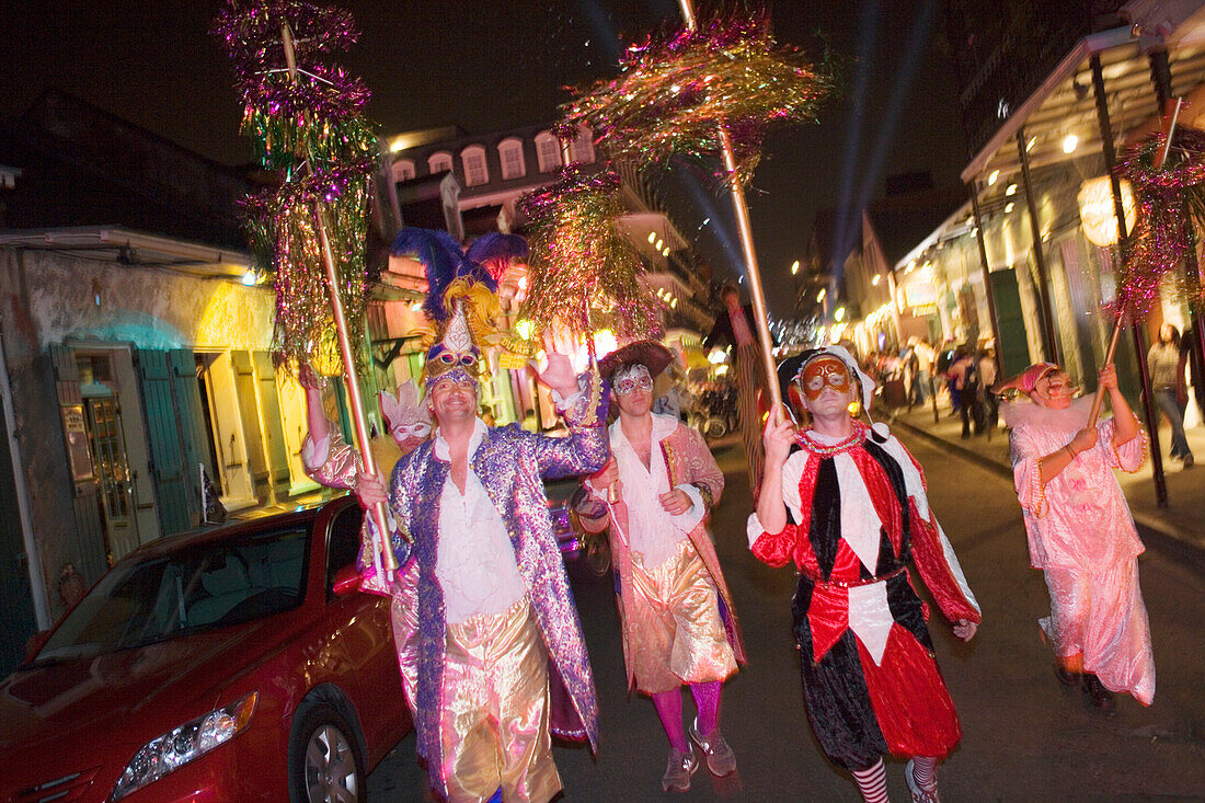 Mardi Gras Parade in the French Quarter, New Orleans, Louisiana, USA