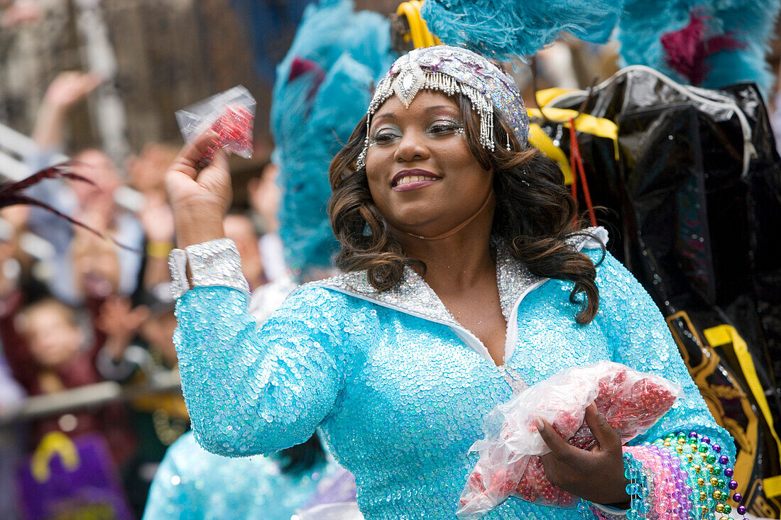 Carnival Parade on Mardi Gras, French Quarter, New Orleans, Louisiana, USA
