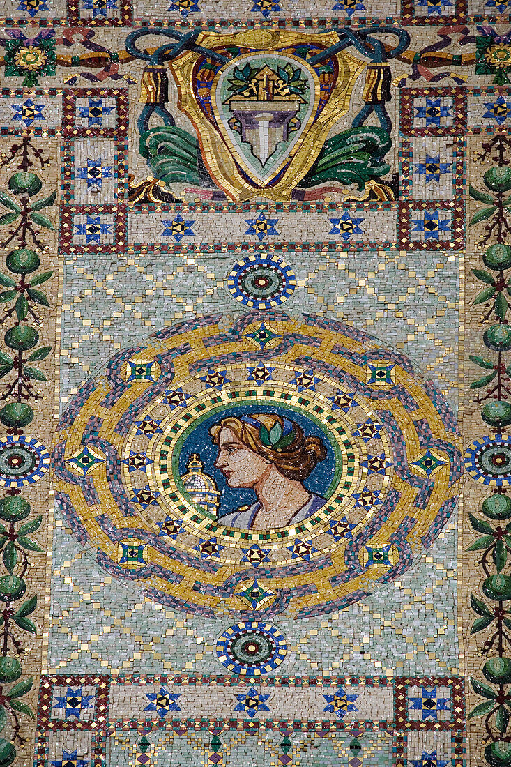 Fassade des Palazzo del Governo, Mosaik, Triest, Friaul-Julisch-Venetien, Oberitalien, Italien