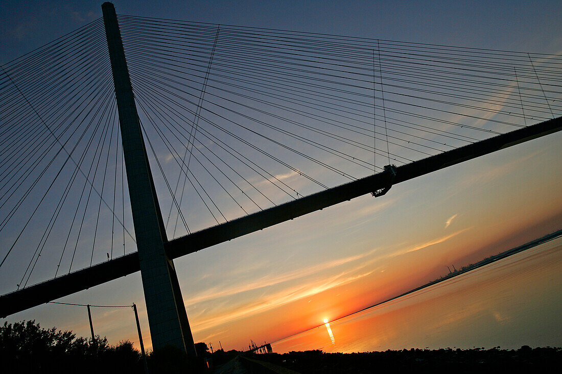 The Normandy Bridge Which Spans The Seine Between Honfleur And Le Havre, A 2143 Meter Cable-Stayed Bridge With 856 Meters Between The Towers, Calvados (14), Normandy, France