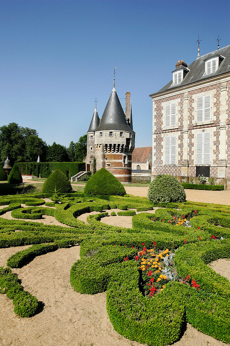 French-Style Gardens At The Chateau De Fraze, Eure-Et-Loir (28), France