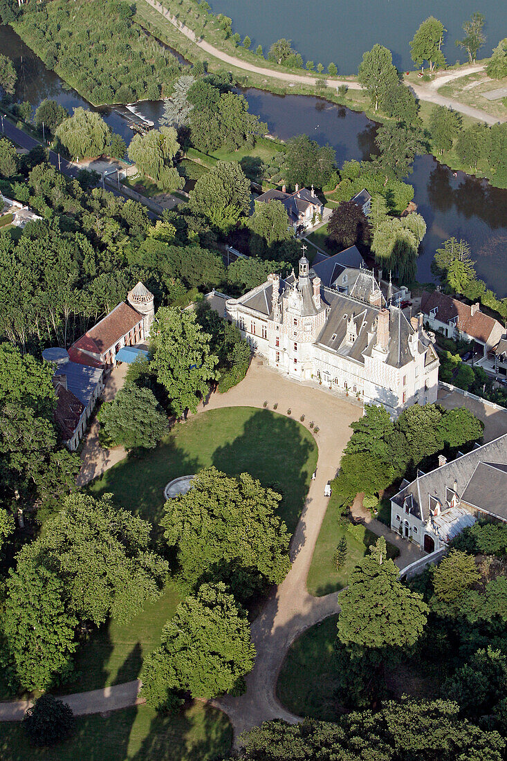 Chateau De Montigny-Le-Gannelon, 16Th Century Construction, Castle Rebuilt In The 19Th Century In The Neo-Gothic Style, Eure-Et-Loir (28), France