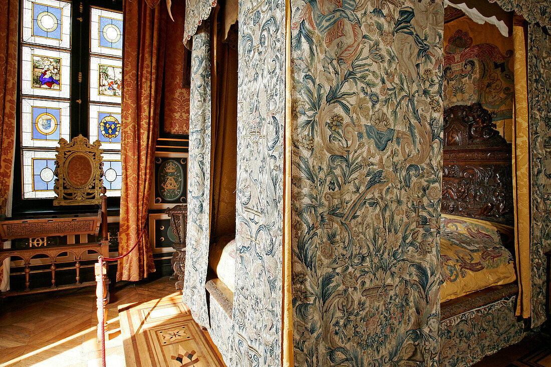 Bed, Diane De Poitiers' Bedroom, Chateau D'Anet, Eure-Et-Loir (28), France