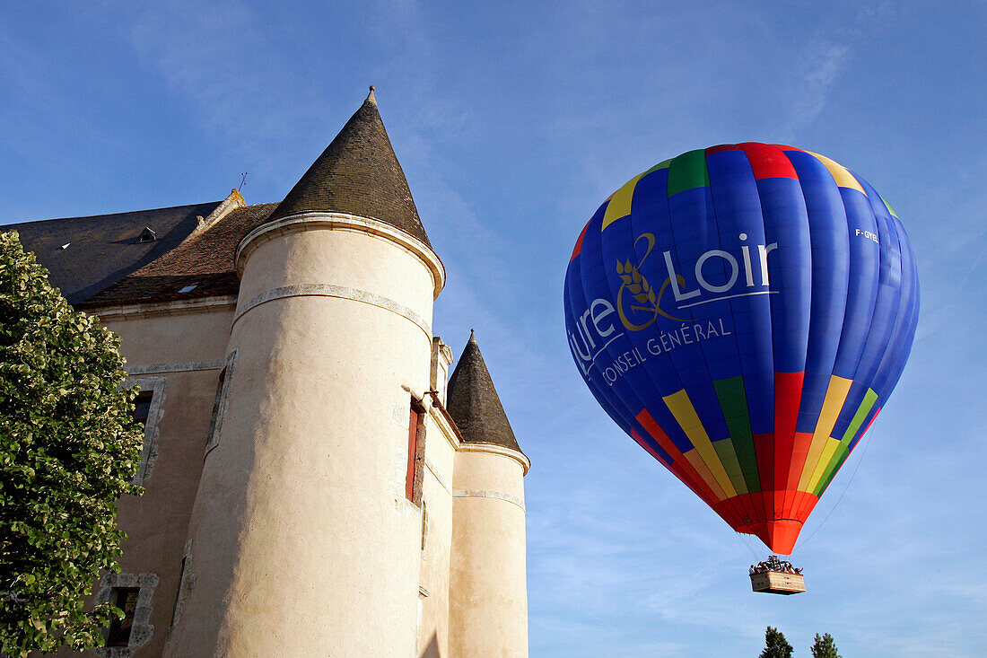 The Departmental Council'S Hot-Air Balloon Next To The Church Of Romilly-Sur-Aigre, Eure-Et-Loir (28), France