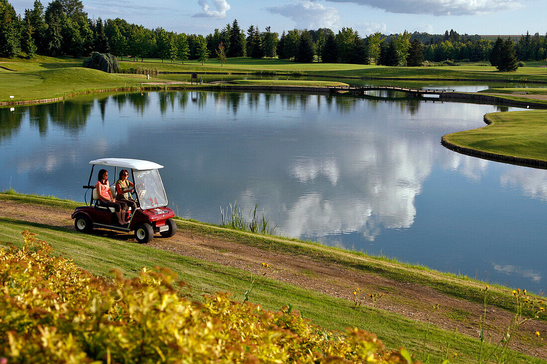 The Nantilly Golf Course Stretches Out Around Ponds Dominated By Tree-Covered Hills, Eure-Et-Loir (28), France