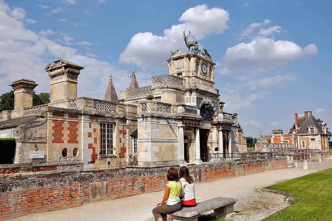 The Main Door Surmounted By A Stag And Four Hounds, Chateau D'Anet, Built In 1550 By Philibert De L'Orme For Diane De Poitiers, Henri Ii'S Favourite, Eure-Et-Loir (28), France