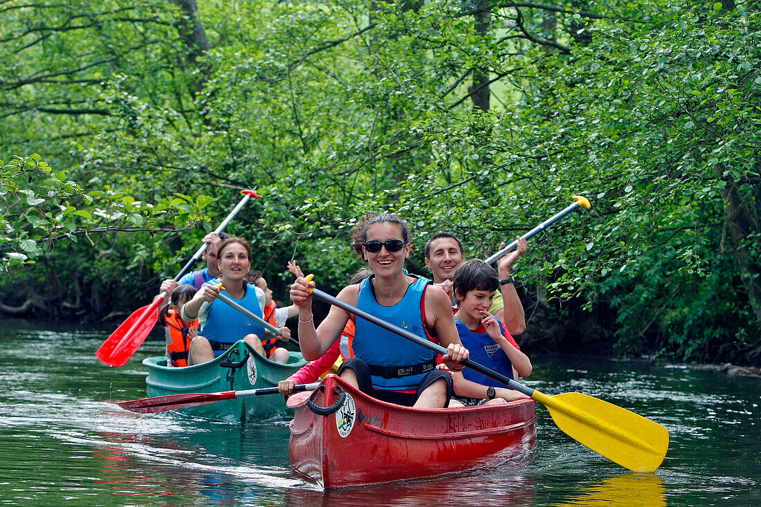 Canoeing-Kayaking Down The Huisne Between Margon And Nogent-Le-Rotrou, Region Of Perche, Eure-Et-Loir (28), France