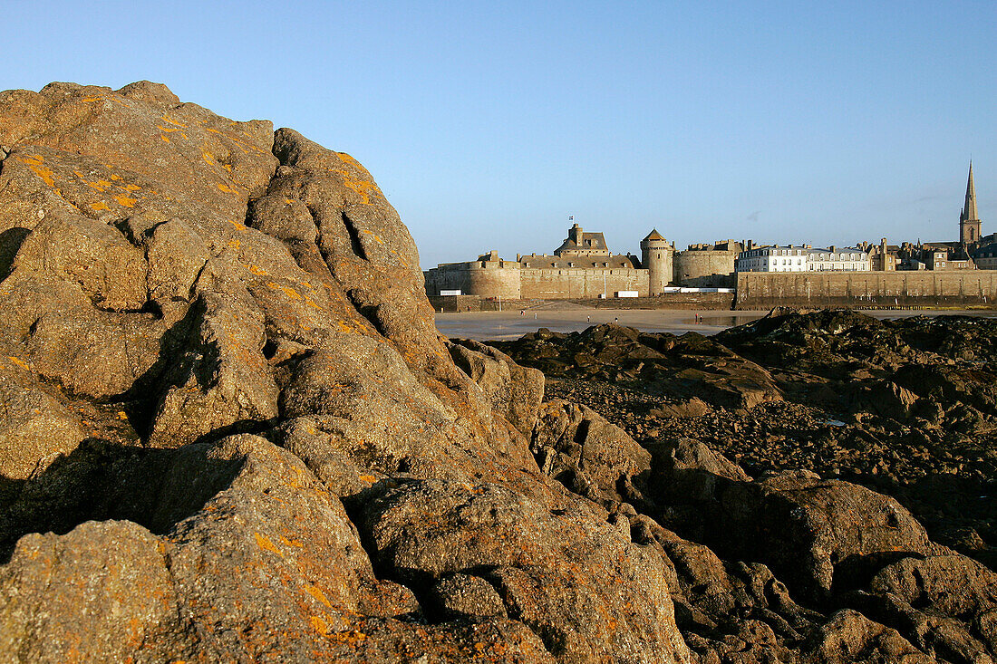 The Fortified Town Of Saint-Malo Seen From The National Fort, Ille-Et-Vilaine (35), France