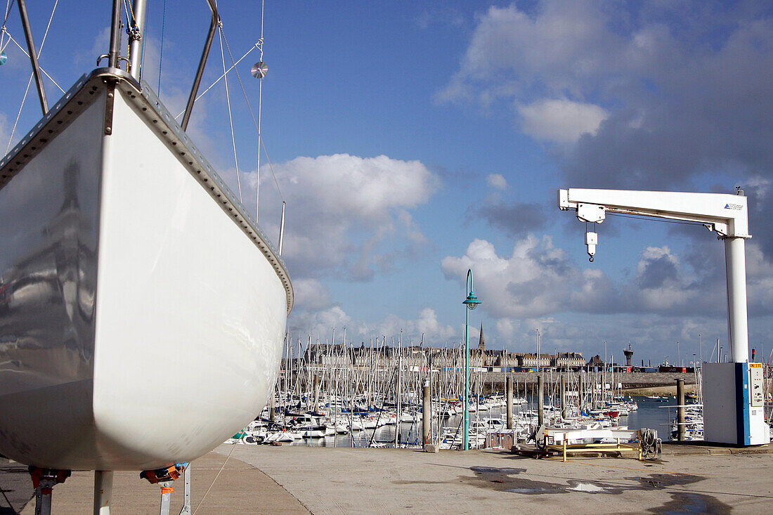 Marina Of Les Bas Sablons, Cite D'Aleth, Saint-Malo, Ille-Et-Vilaine (35), France