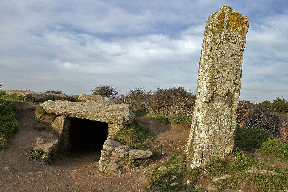 Pierres Plates Dolmen, Megalithic Site Of Locqmariaquer, Morbihan (56), France