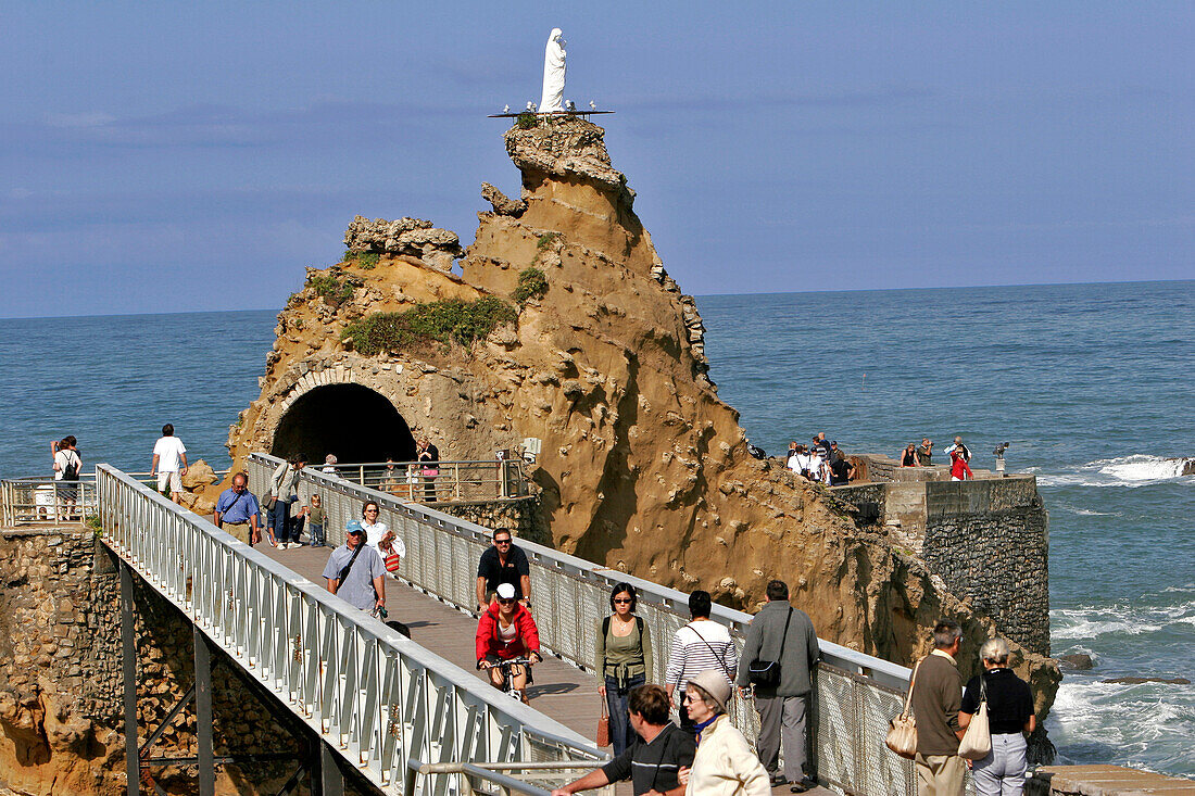 The Rock Of The Virgin, Basque Country, Basque Coast, Biarritz, Pyrenees Atlantiques, (64), France