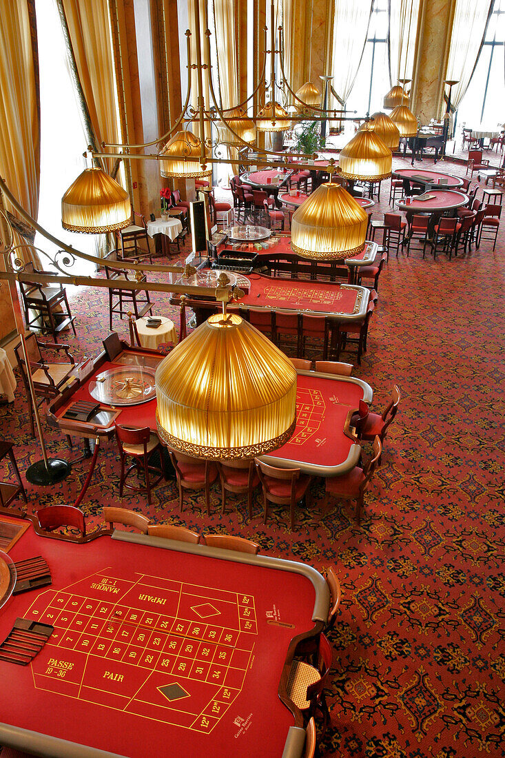 Roulette Tables, Casino Barriere In Biarritz, Pyrenees Atlantiques, (64), France, Basque Country, Basque Coast