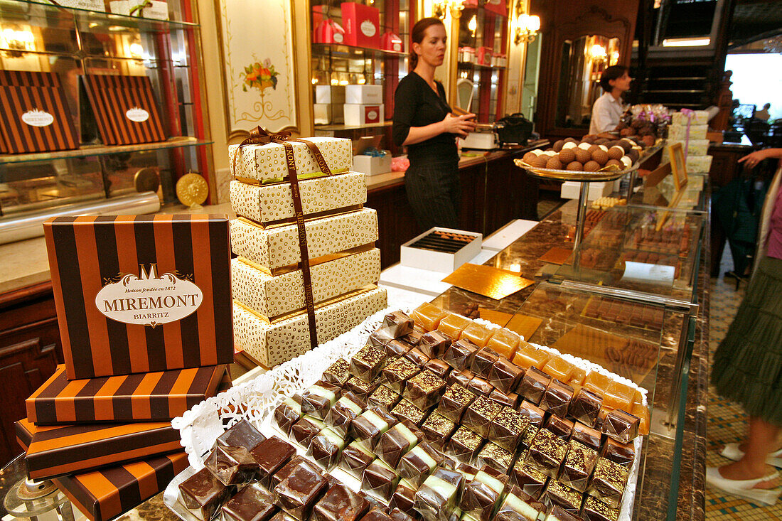 Chocolate, Miremont Tea Salon, Biarritz, Pyrenees Atlantiques, (64), France, Basque Country, Basque Coast