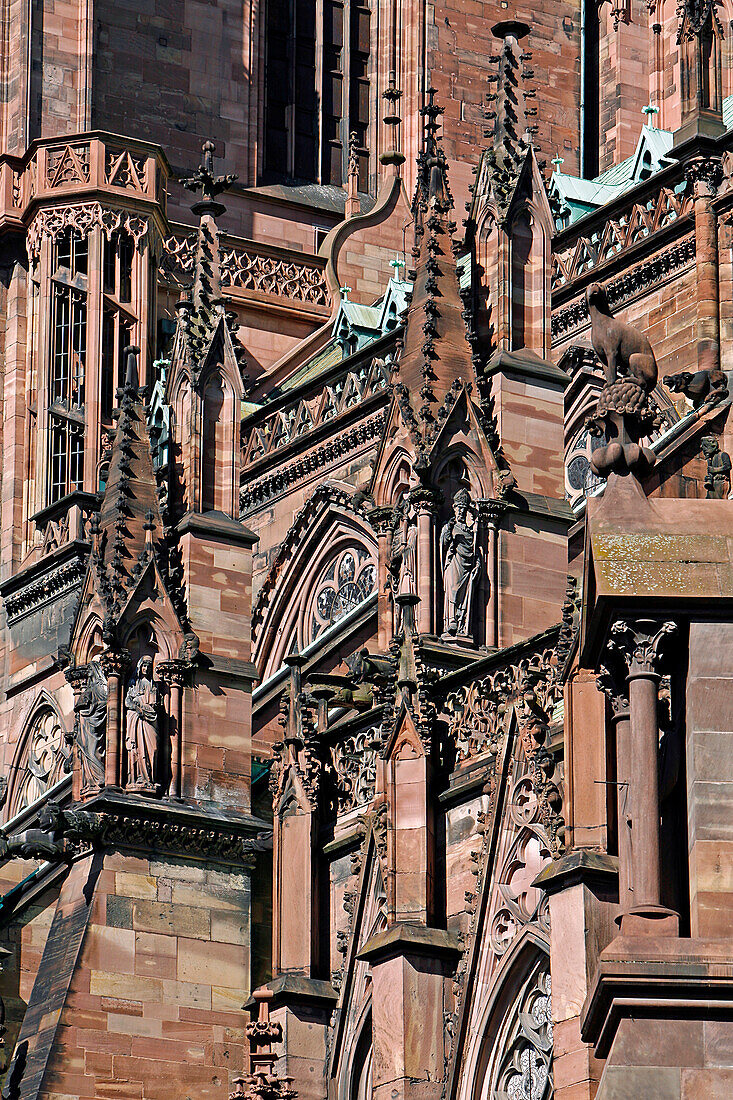 South Facade Of The Strasbourg Cathedral, Strasbourg, Bas Rhin (67), Alsace, France, Europe