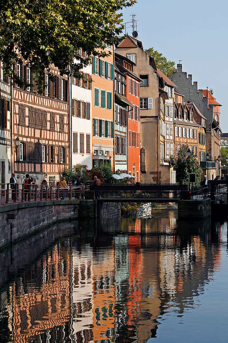 Facade Of Houses On The Banks Of The Ill, Petite France Neighbourhood