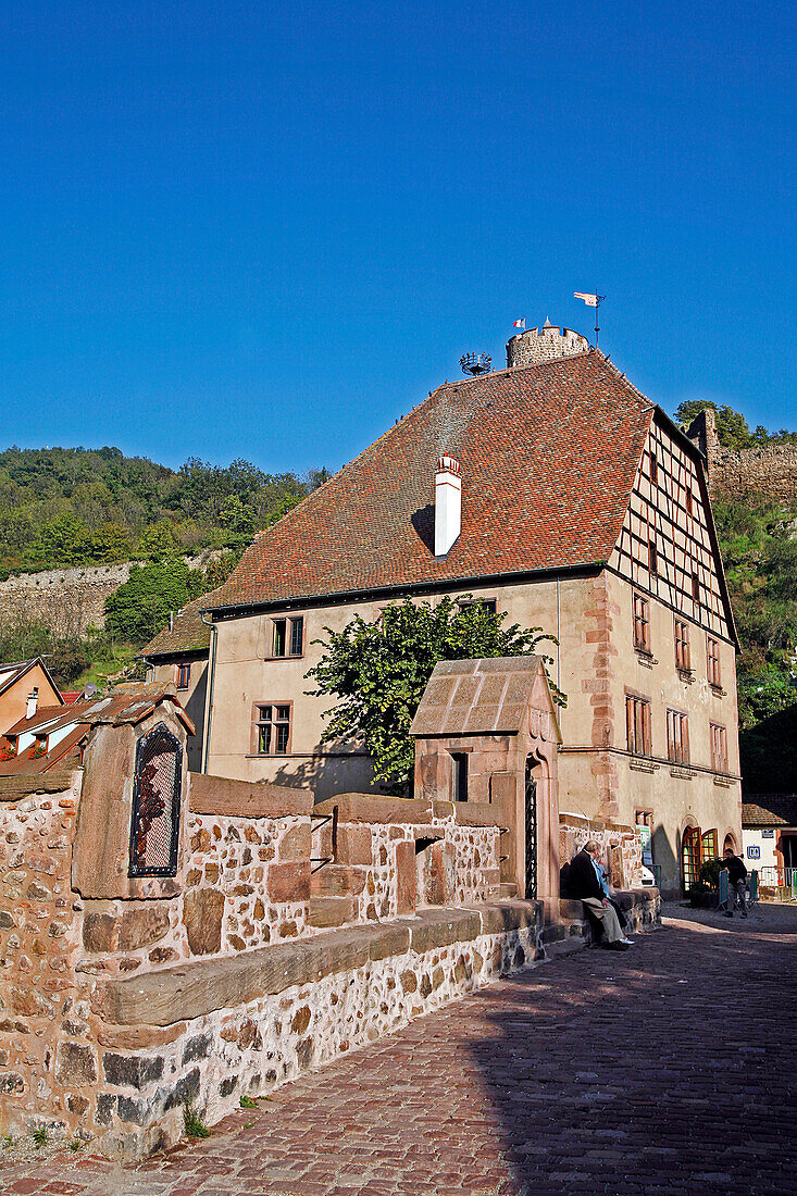 Fortified Bridge, Maison Des Bains, Called Badhus, Kaysersberg, Alsace Wine Road, Haut-Rhin (68), Alsace, France
