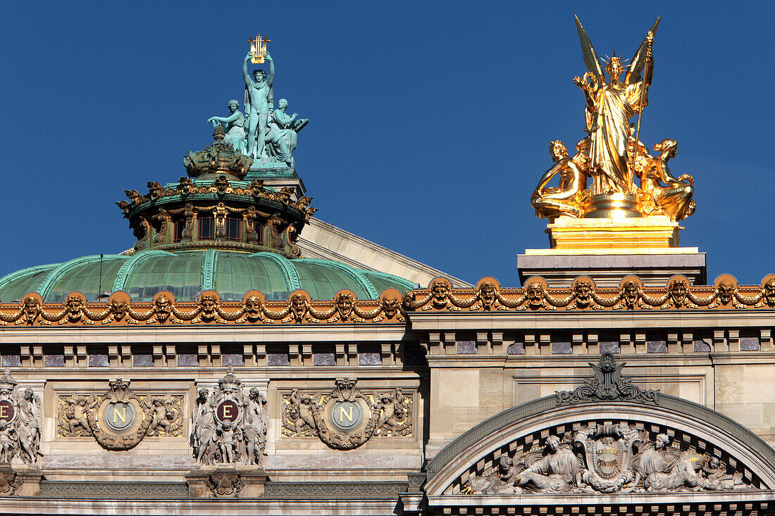 Facade And Dome Of The Paris Opera, Opera Garnier, Place De L'Opera, Paris, 9Th Arrondissement, France, Europe