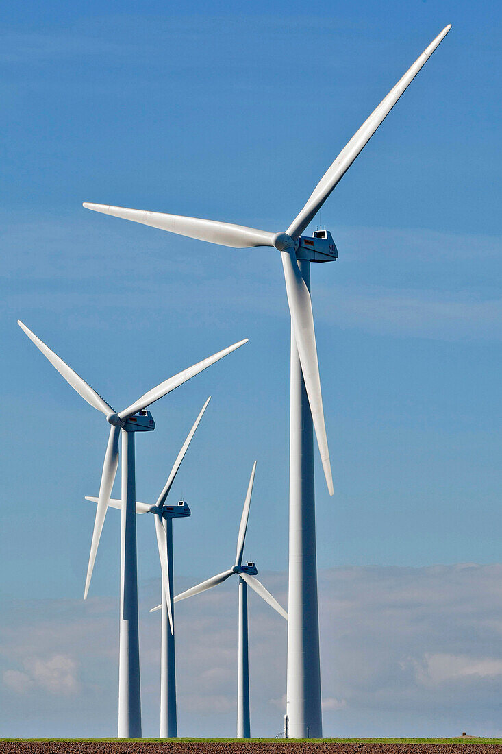 Wind Turbines On The Heights Of Fecamp, Seine-Maritime (76), Normandy, France