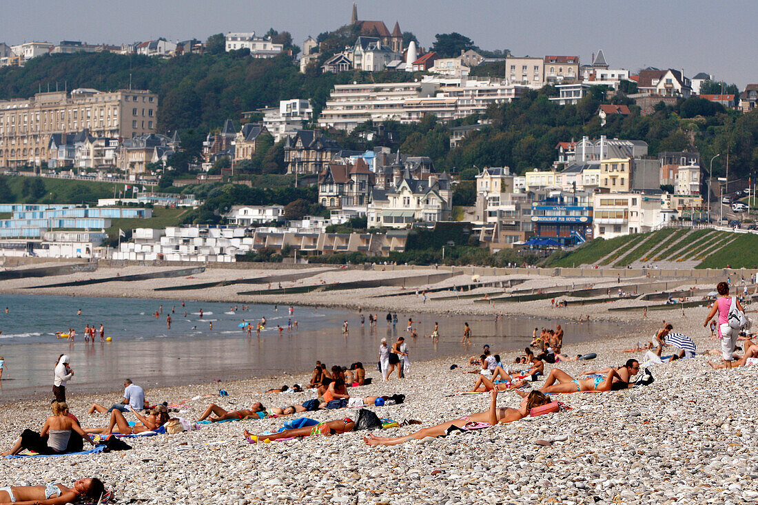 Summer Ambiance On The Shingle Beach, Le Havre, Seine-Maritime (76), Normandy, France