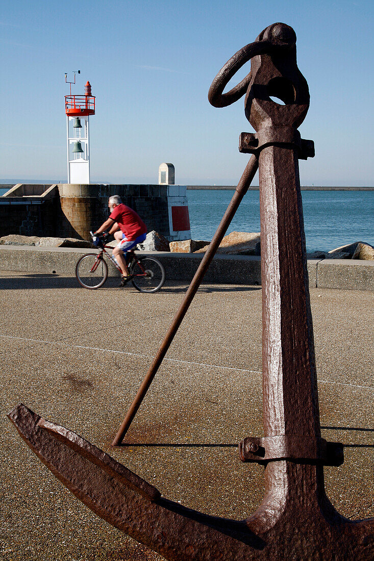 Anchor And The Dike'S Bell On The Jetty At The Entrance To The Port, Le Havre, Seine-Maritime (76), Normandy, France