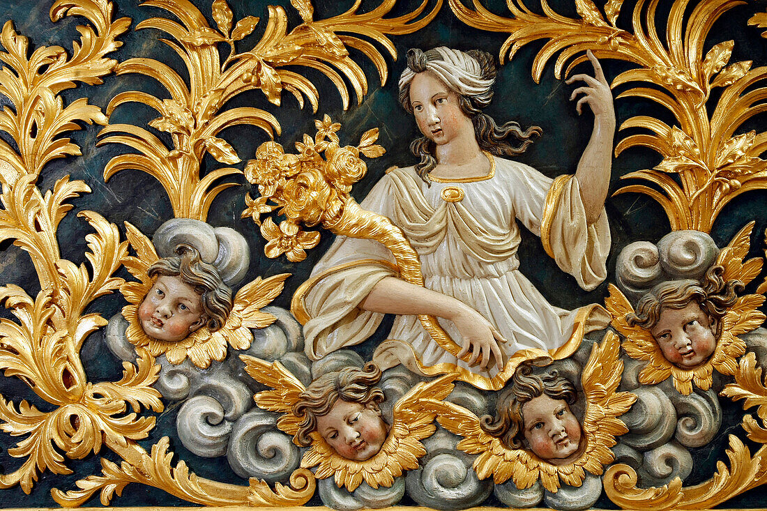 Detail Of The Church'S Altarpiece, Graville Priory, Le Havre, Normandy, Seine-Maritime (76)