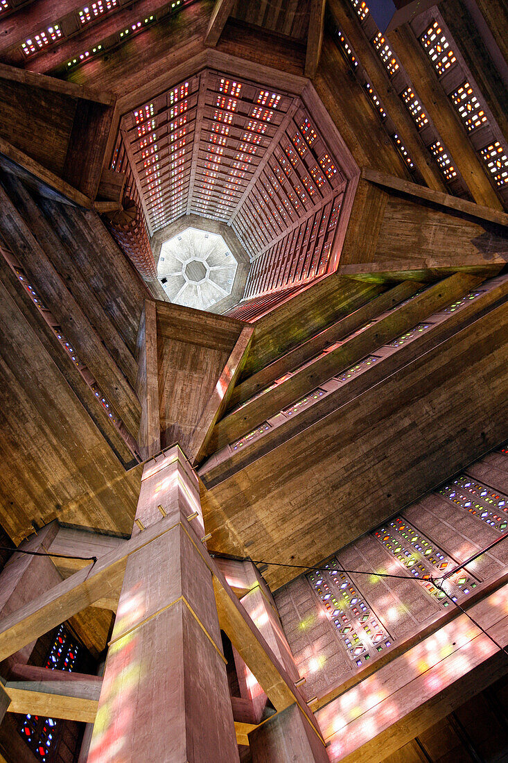 Interior Of The Saint Joseph Church, Architecture By Auguste Perret, Classed As World Heritage By Unesco, Le Havre, Seine-Maritime (76), Normandy, France