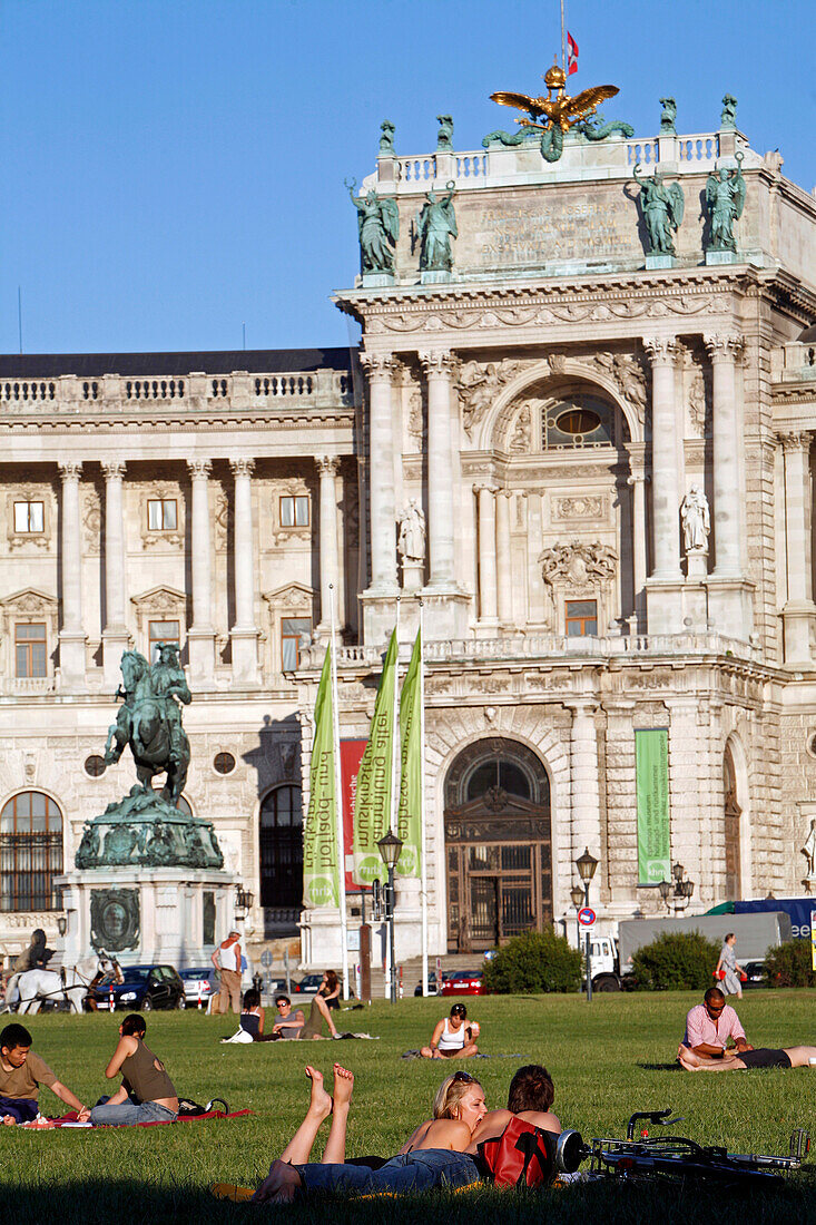 Lawn In Front Of The Neue Burg, New Palace, Heldenplatz, Vienna, Austria