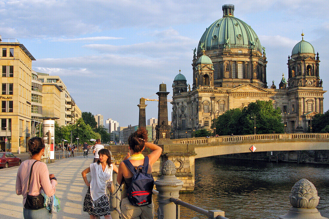 Banks Of The Spree And The Berliner Dom, The Berlin Cathedral, Museum Island, Berlin, Germany