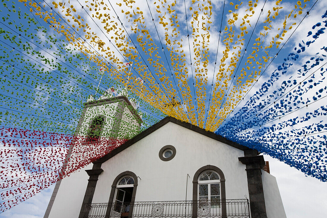 Ponta Delgada Church with Festival Decoration, Ponta Delgada, Madeira, Portugal