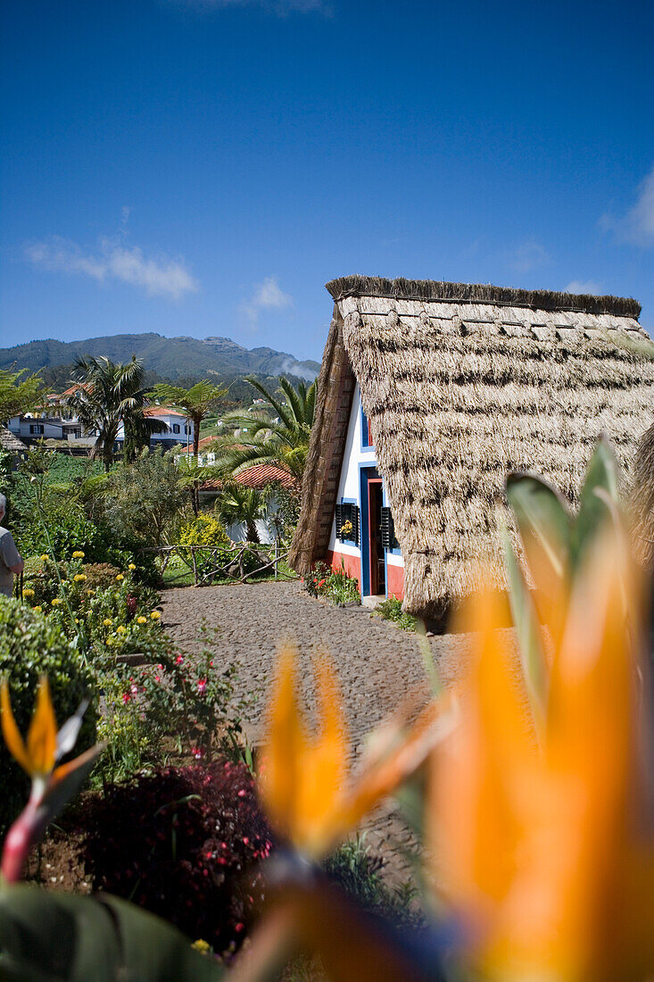 Traditionelles Casa do Colmo Strohhäuschen, Santana, Madeira, Portugal
