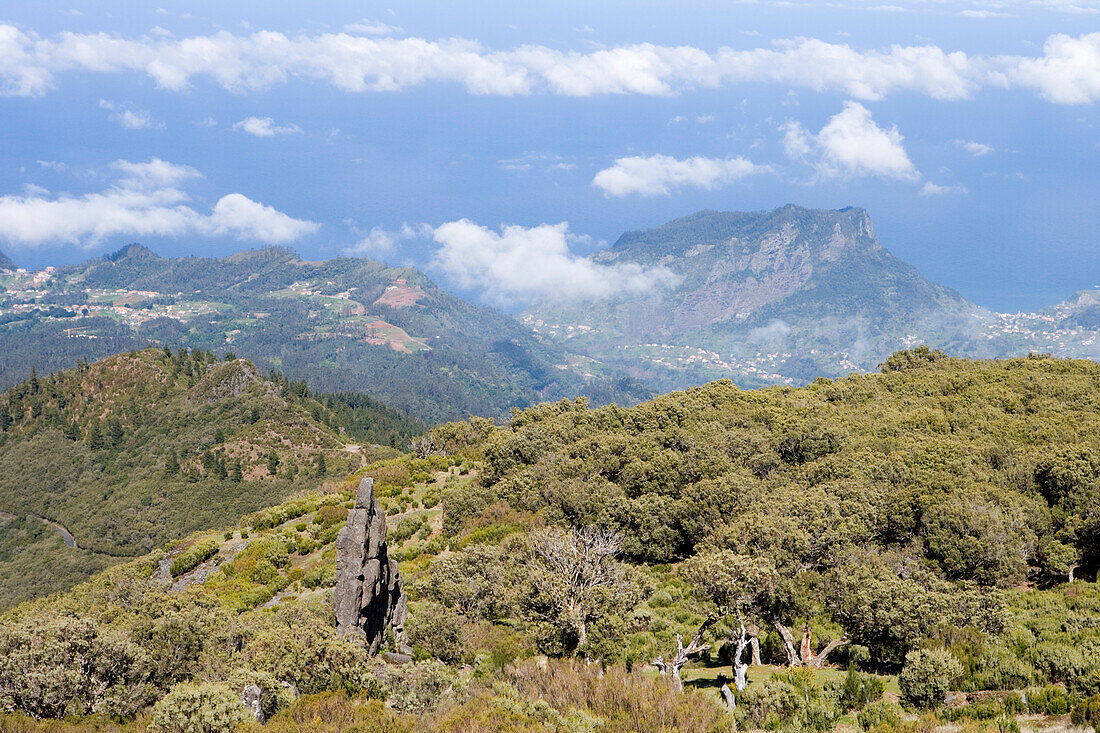 Homem em Pe Felsformation, Achada do Teixeira, Madeira, Portugal