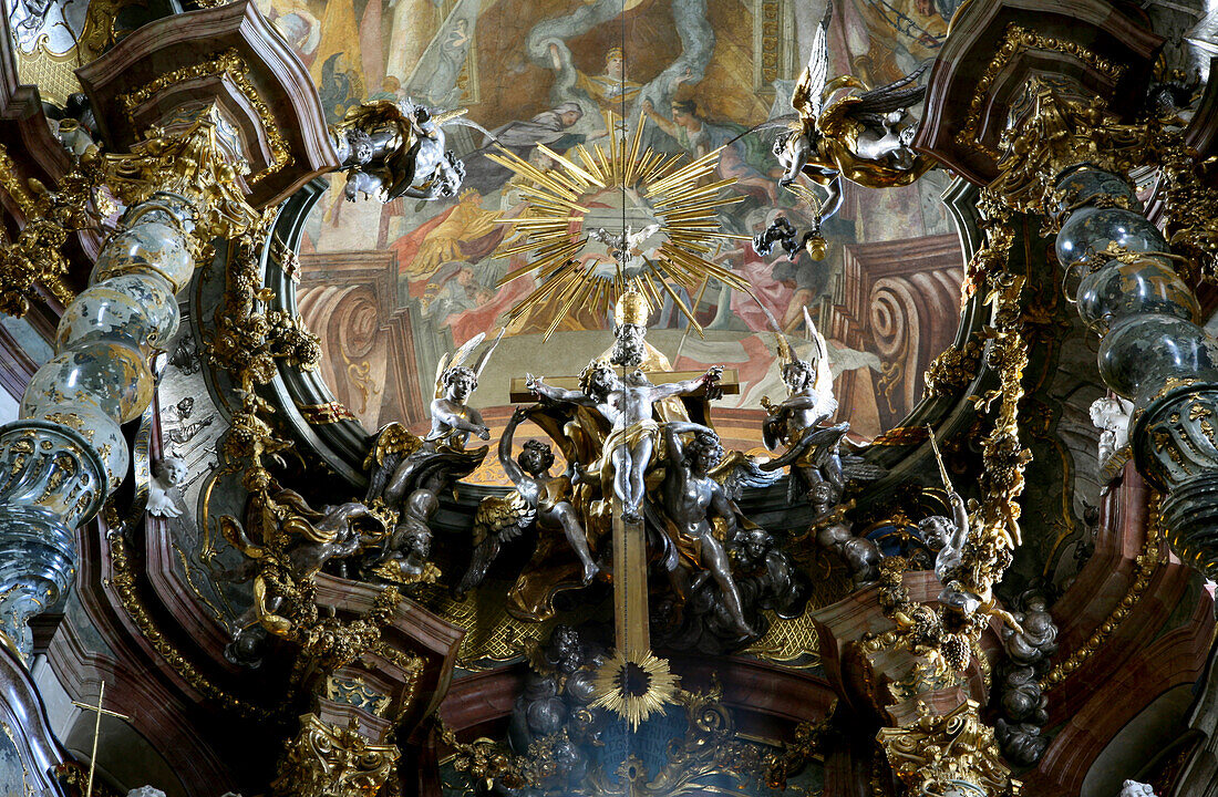 Decke, Asamkirche St. Johann Nepomuk, München, Bayern, Deutschland