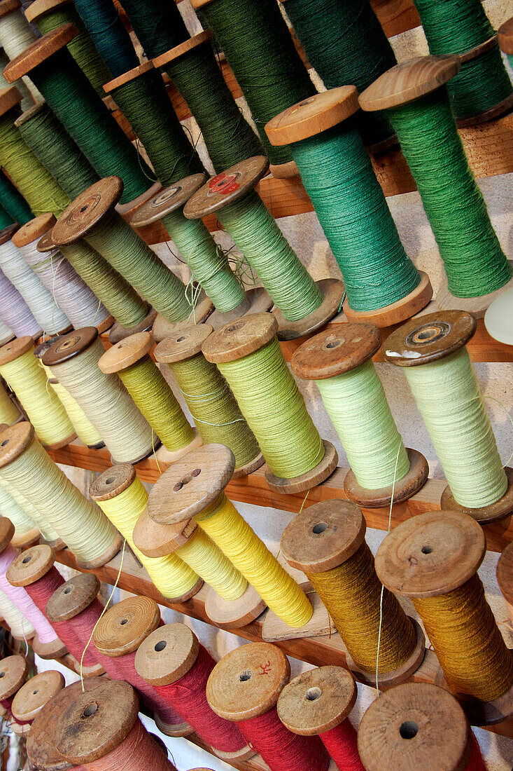 Detail Of Tapestry Threads, Maison Du Tapissier Tapestry Museum, Aubusson, Creuse (23), France