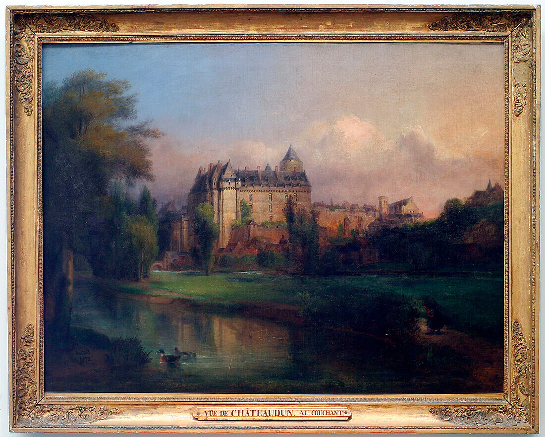 View Of Chateaudun, Francois-Edmee Ricois, 19Th Century, Fine Arts And Natural History Museum Of Chateaudun, Eure-Et-Loir (28), France