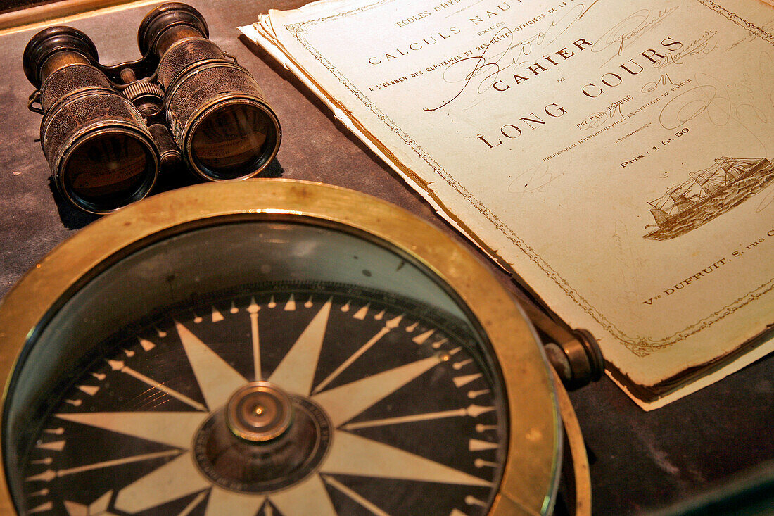 Ocean Log, Binoculars And Compass, Cap Horn Museum, Solidor Tower, Aleth, Saint-Malo, Ille-Et-Vilaine (35), France